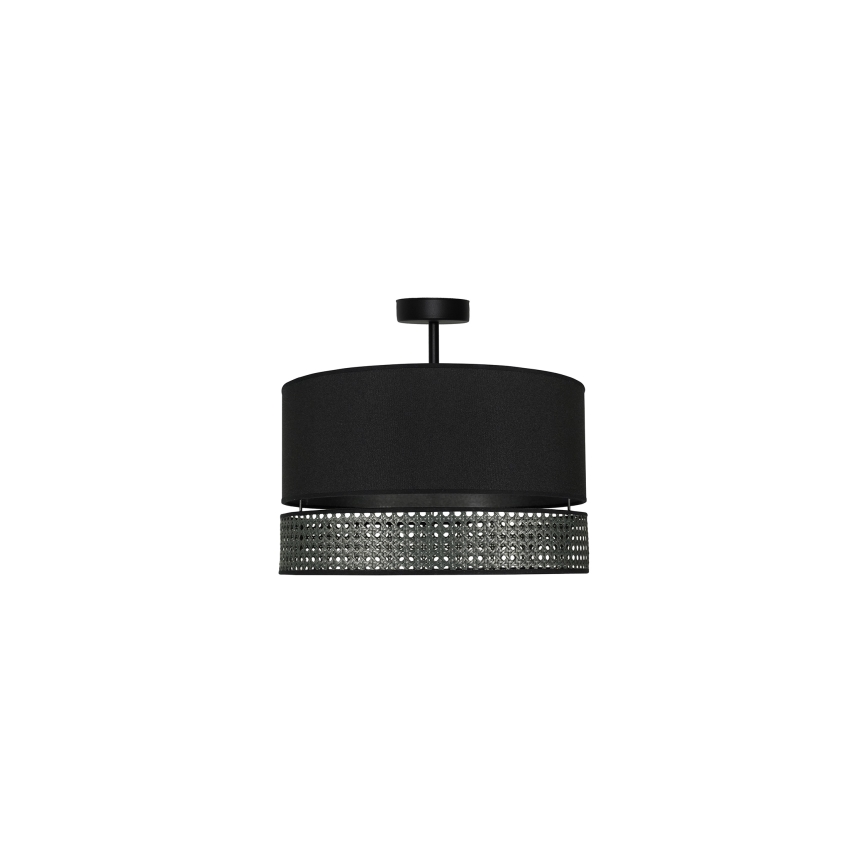 Duolla - Loftlampe DOUBLE RATTAN 1xE27/15W/230V diameter 40 cm sort