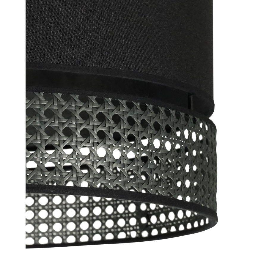 Duolla - Loftlampe DOUBLE RATTAN 1xE27/15W/230V diameter 40 cm sort