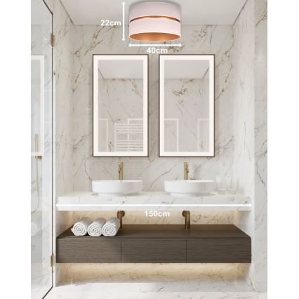 Duolla - Loftlampe DUO 1xE27/15W/230V diameter 40 cm beige/guldfarvet