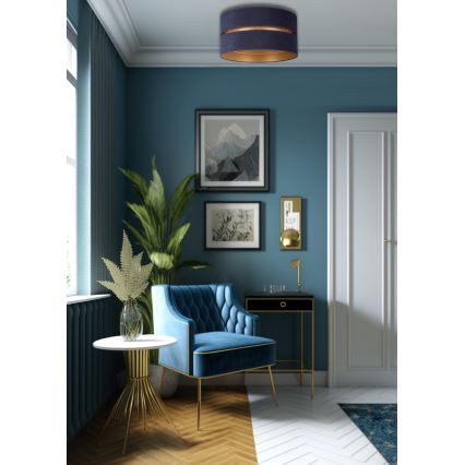 Duolla - Loftlampe DUO 1xE27/15W/230V diameter 40 cm blå/guldfarvet