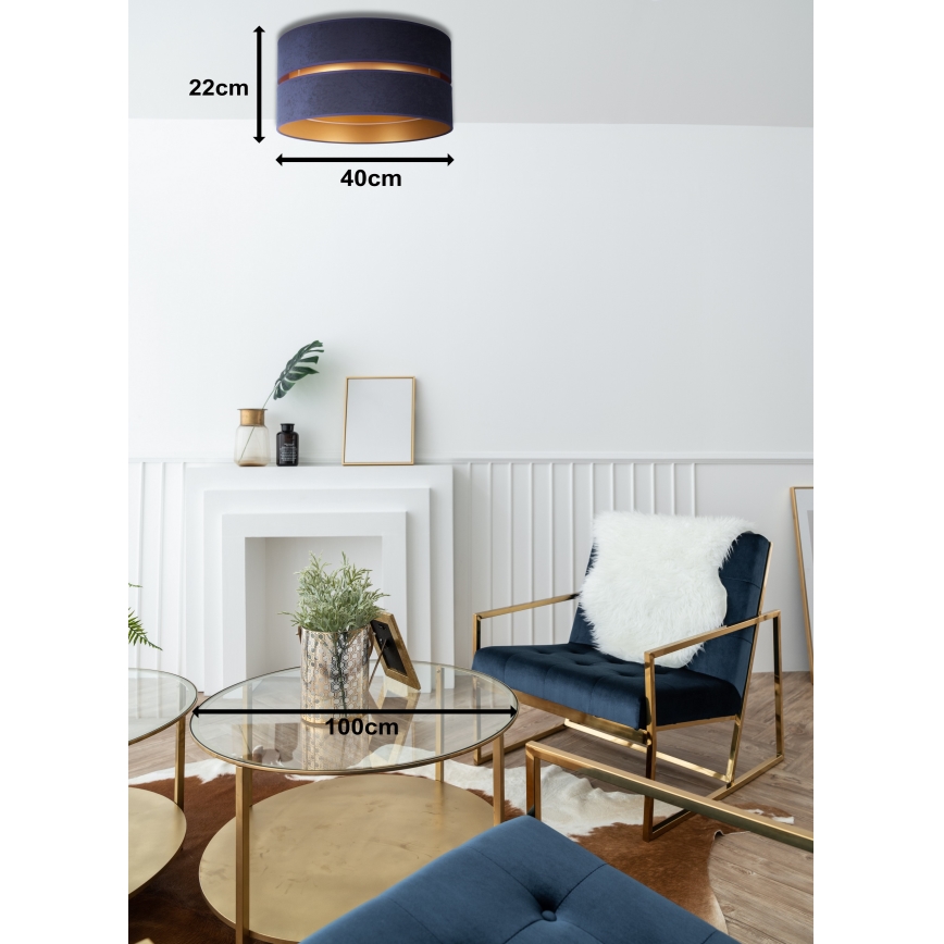 Duolla - Loftlampe DUO 1xE27/15W/230V diameter 40 cm blå/guldfarvet