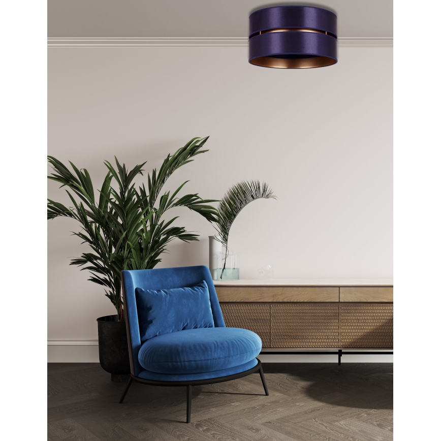 Duolla - Loftlampe DUO 1xE27/15W/230V diameter 40 cm blå/guldfarvet