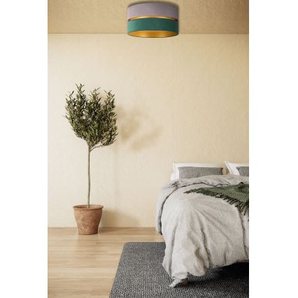 Duolla - Loftlampe DUO 1xE27/15W/230V diameter 40 cm grå/grøn/guldfarvet