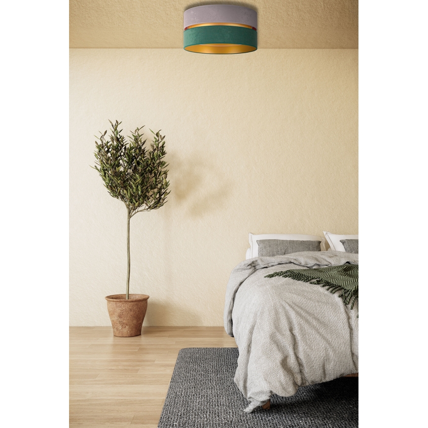 Duolla - Loftlampe DUO 1xE27/15W/230V diameter 40 cm grå/grøn/guldfarvet