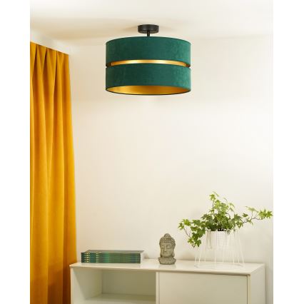 Duolla - Loftlampe DUO 1xE27/15W/230V diameter 40 cm grøn/guldfarvet