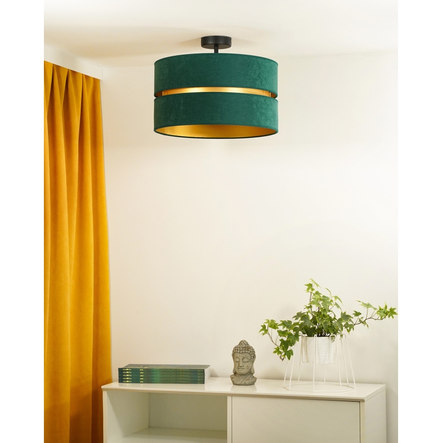 Duolla - Loftlampe DUO 1xE27/15W/230V diameter 40 cm grøn/guldfarvet