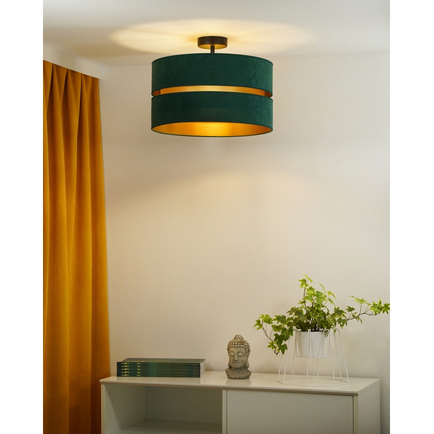 Duolla - Loftlampe DUO 1xE27/15W/230V diameter 40 cm grøn/guldfarvet
