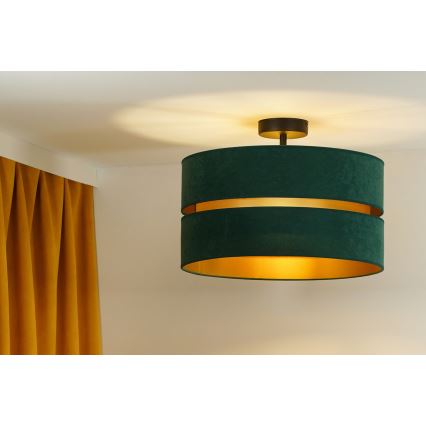 Duolla - Loftlampe DUO 1xE27/15W/230V diameter 40 cm grøn/guldfarvet