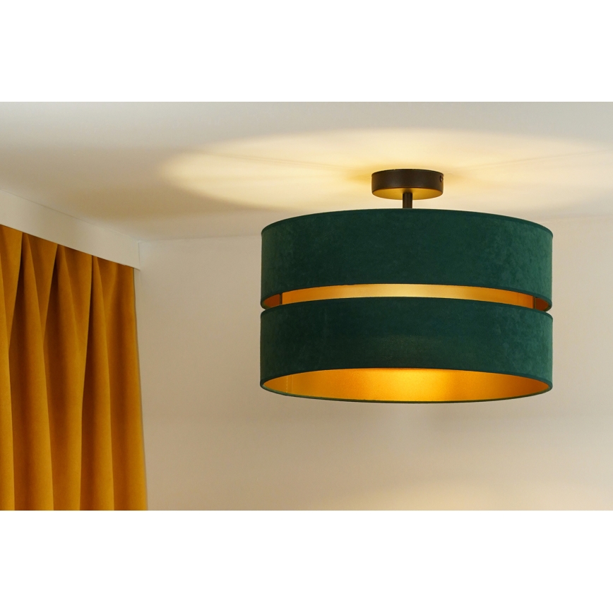 Duolla - Loftlampe DUO 1xE27/15W/230V diameter 40 cm grøn/guldfarvet