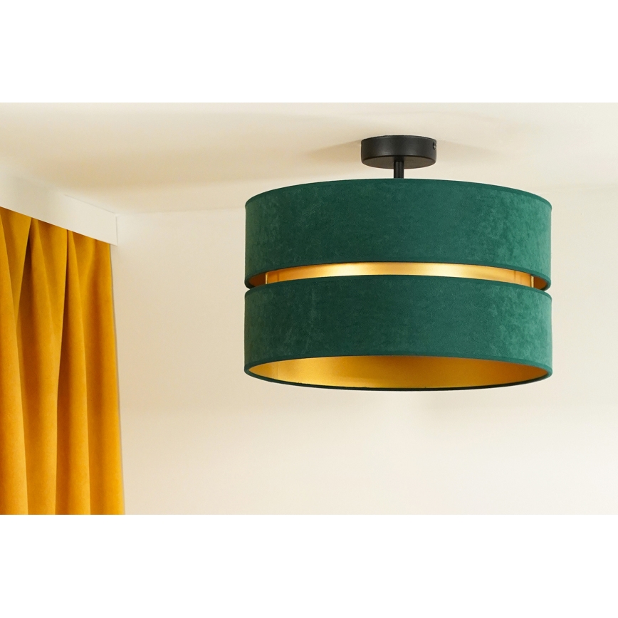 Duolla - Loftlampe DUO 1xE27/15W/230V diameter 40 cm grøn/guldfarvet