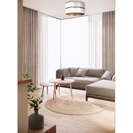 Duolla - Loftlampe DUO 1xE27/15W/230V diameter 40 cm hvid/guldfarvet