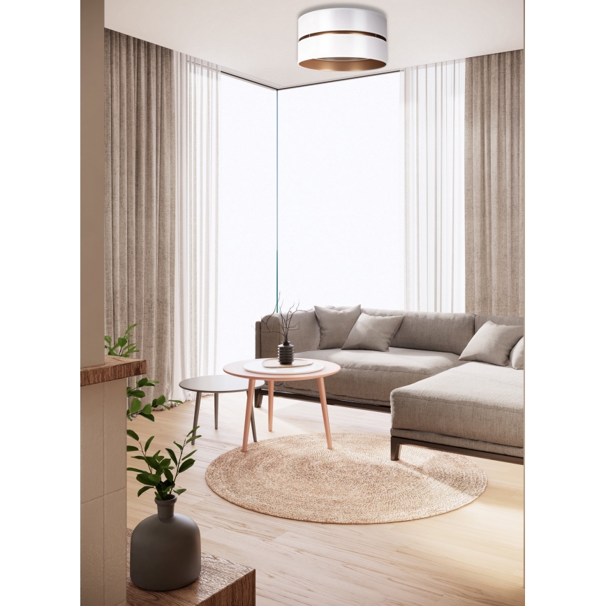 Duolla - Loftlampe DUO 1xE27/15W/230V diameter 40 cm hvid/guldfarvet