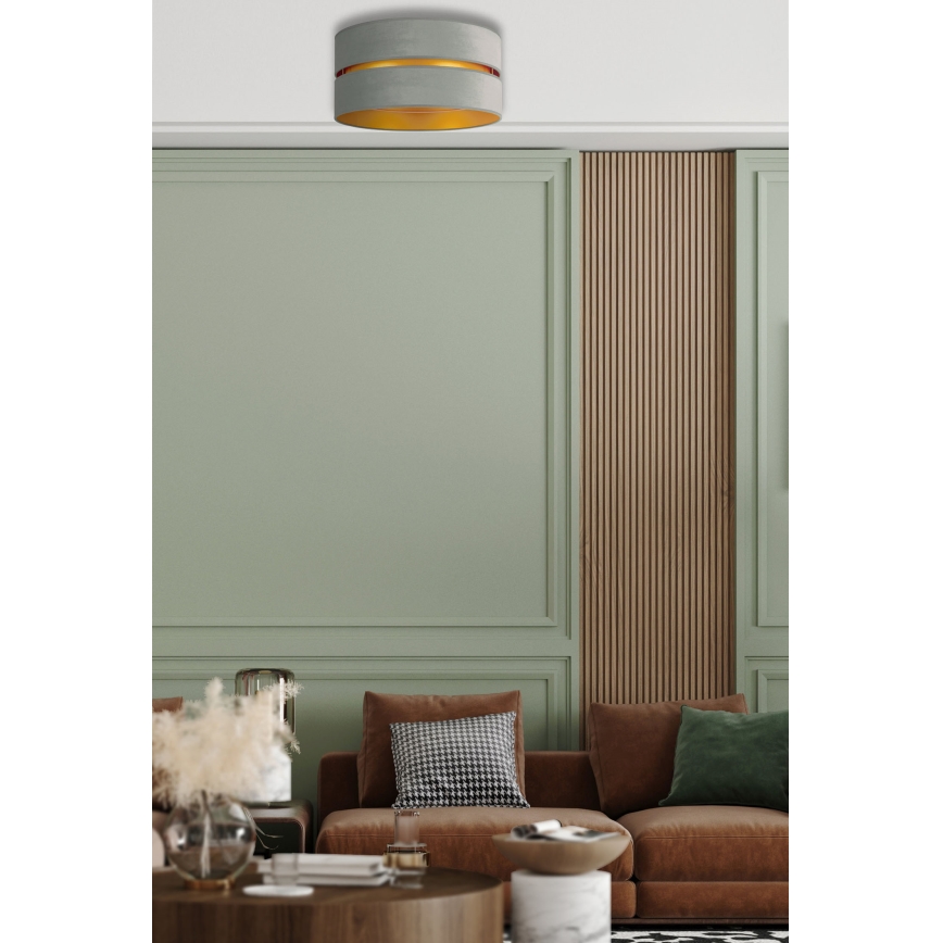 Duolla - Loftlampe DUO 1xE27/15W/230V diameter 40 cm lysegrøn/guldfarvet