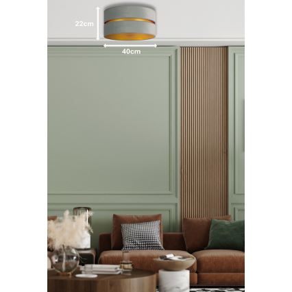 Duolla - Loftlampe DUO 1xE27/15W/230V diameter 40 cm lysegrøn/guldfarvet