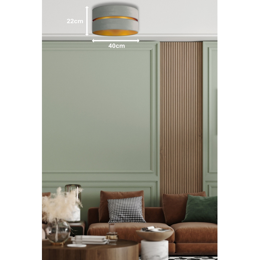 Duolla - Loftlampe DUO 1xE27/15W/230V diameter 40 cm lysegrøn/guldfarvet