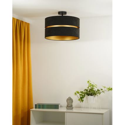 Duolla - Loftlampe DUO 1xE27/15W/230V diameter 40 cm sort/guldfarvet