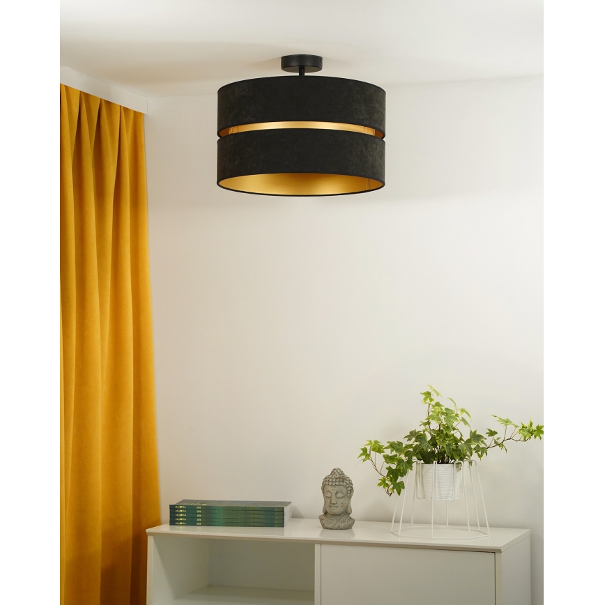 Duolla - Loftlampe DUO 1xE27/15W/230V diameter 40 cm sort/guldfarvet