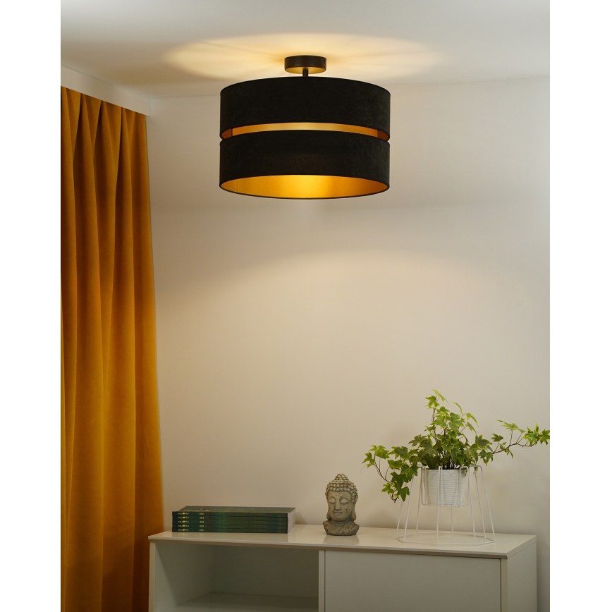 Duolla - Loftlampe DUO 1xE27/15W/230V diameter 40 cm sort/guldfarvet