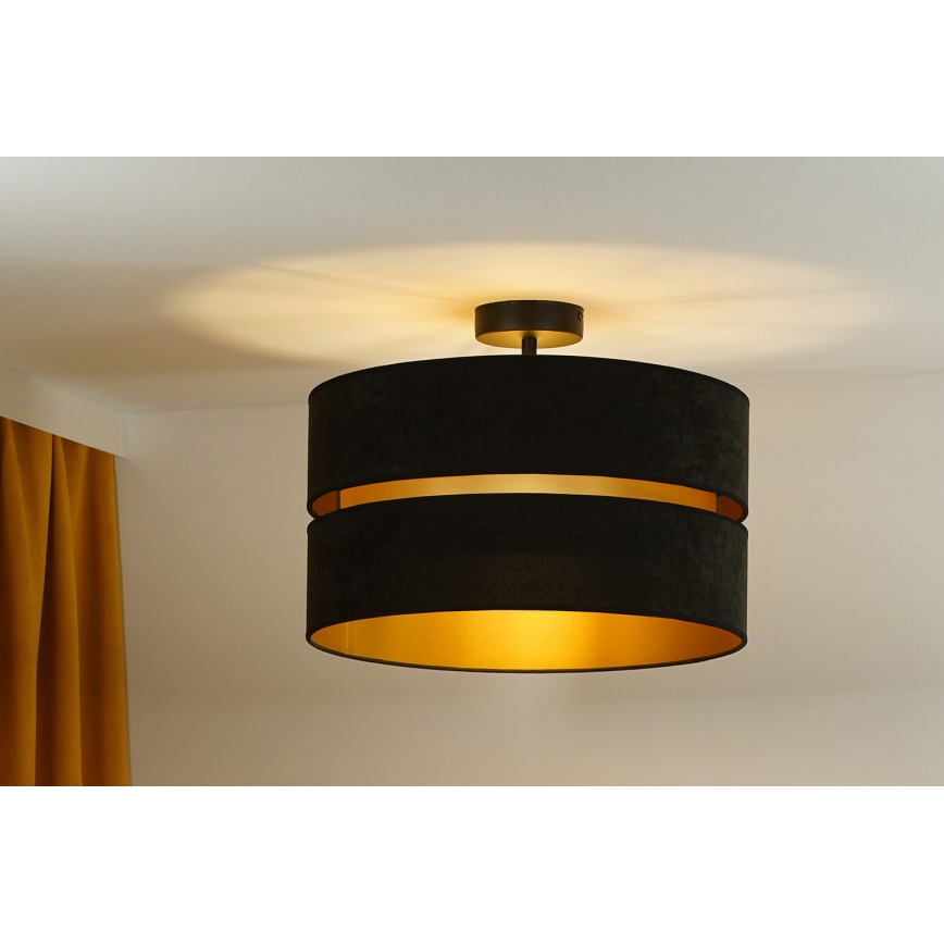 Duolla - Loftlampe DUO 1xE27/15W/230V diameter 40 cm sort/guldfarvet