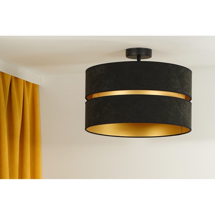 Duolla - Loftlampe DUO 1xE27/15W/230V diameter 40 cm sort/guldfarvet