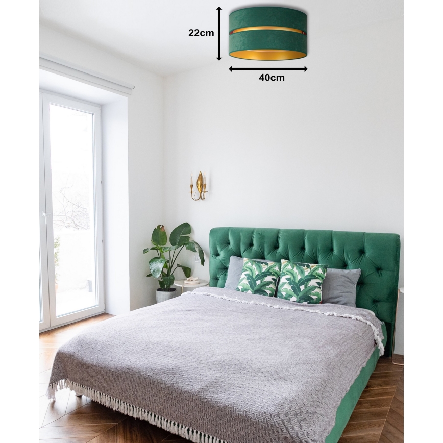 Duolla - Loftlampe DUO 1xE27/40W/230V diameter 40 cm grøn/guldfarvet