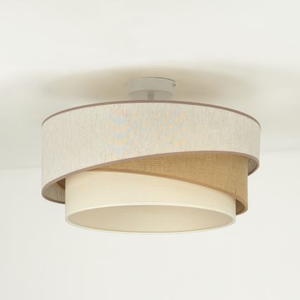 Duolla - Loftlampe KOBO 1xE27/15W/230V diameter 45 cm beige/brun/hvid
