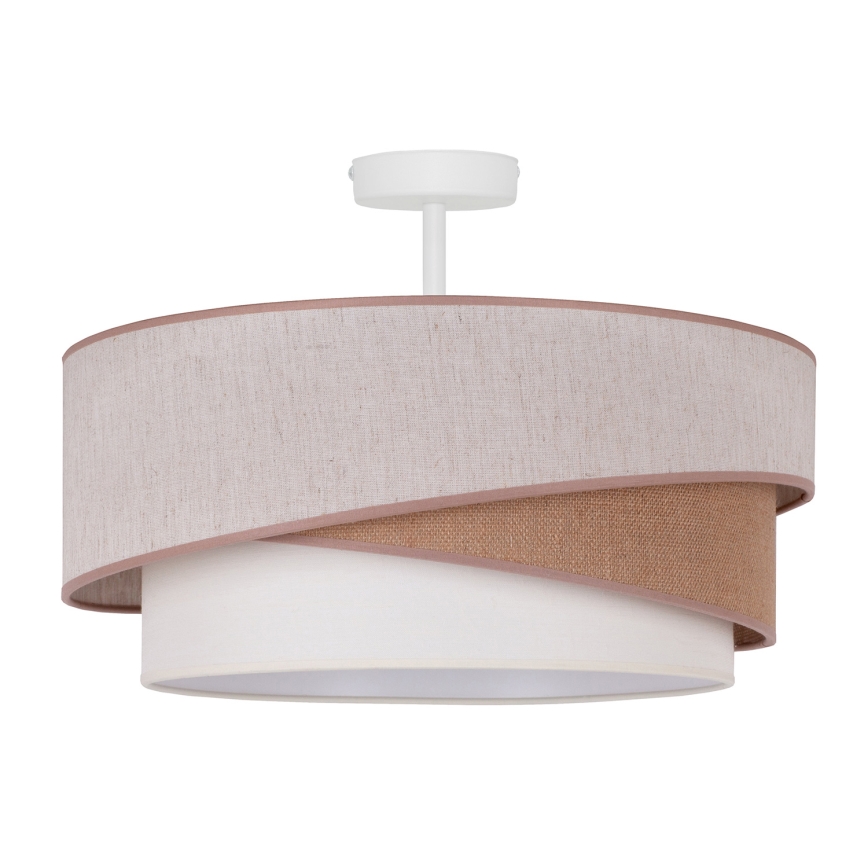 Duolla - Loftlampe KOBO 1xE27/15W/230V diameter 45 cm beige/brun/hvid