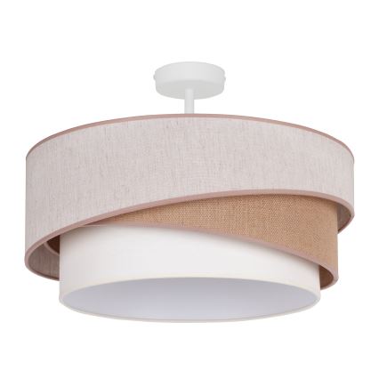 Duolla - Loftlampe KOBO 1xE27/15W/230V diameter 45 cm beige/brun/hvid