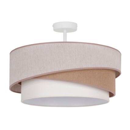 Duolla - Loftlampe KOBO 1xE27/15W/230V diameter 45 cm beige/brun/hvid