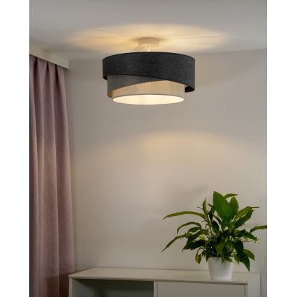Duolla - Loftlampe KOBO 1xE27/15W/230V diameter 45 cm grå/hvid