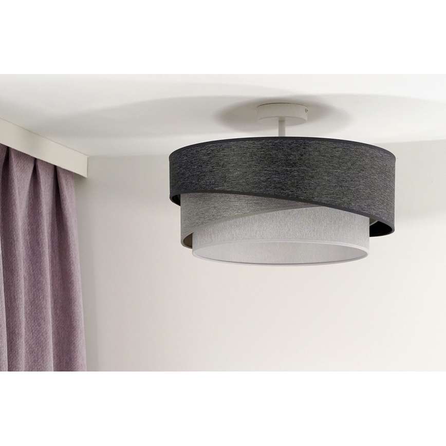 Duolla - Loftlampe KOBO 1xE27/15W/230V diameter 45 cm grå/hvid