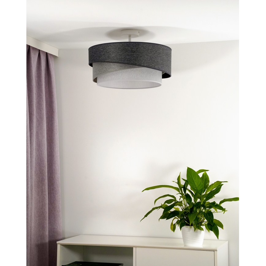 Duolla - Loftlampe KOBO 1xE27/15W/230V diameter 45 cm grå/hvid