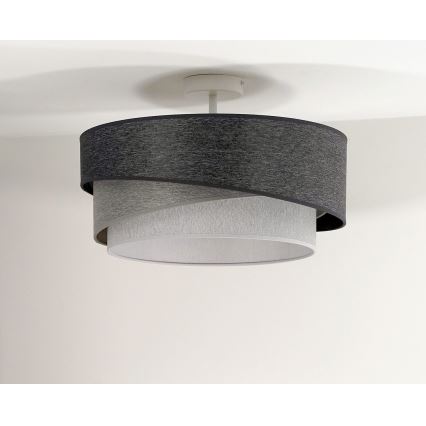 Duolla - Loftlampe KOBO 1xE27/15W/230V diameter 45 cm grå/hvid