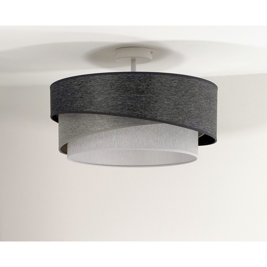 Duolla - Loftlampe KOBO 1xE27/15W/230V diameter 45 cm grå/hvid