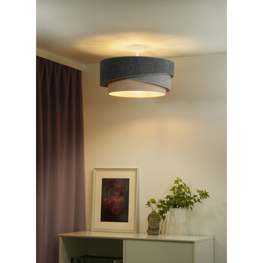 Duolla - Loftlampe KOBO ECO RECYCLING 1xE27/15W/230V diameter 45 cm grøn/grå/cremefarvet