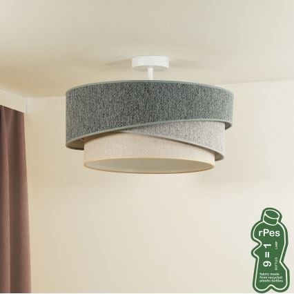 Duolla - Loftlampe KOBO ECO RECYCLING 1xE27/15W/230V diameter 45 cm grøn/grå/cremefarvet