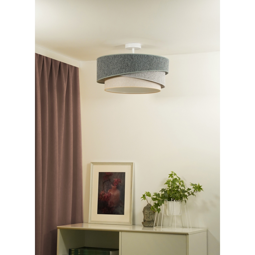 Duolla - Loftlampe KOBO ECO RECYCLING 1xE27/15W/230V diameter 45 cm grøn/grå/cremefarvet