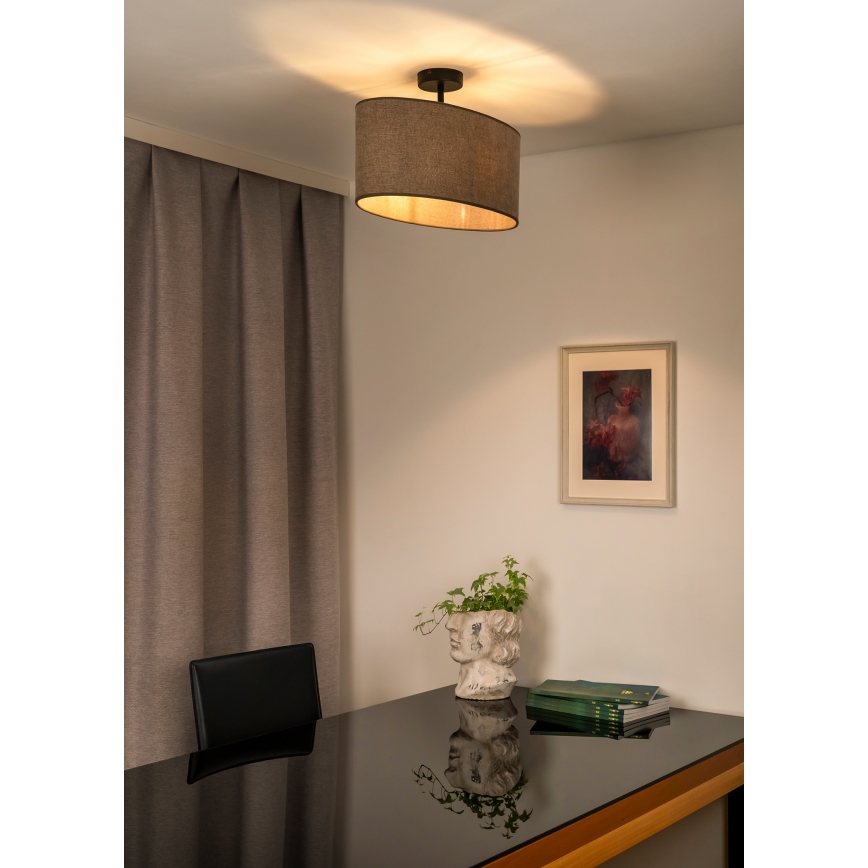 Duolla - Loftlampe OVAL 1xE27/15W/230V brun