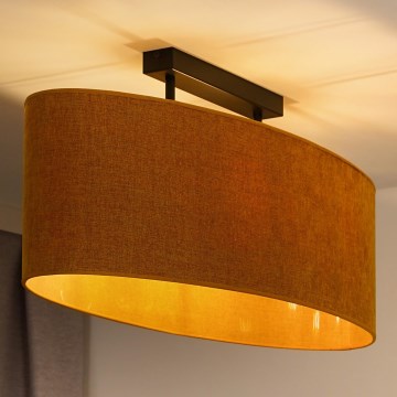 Duolla - Loftlampe OVAL 2xE27/15W/230V brun