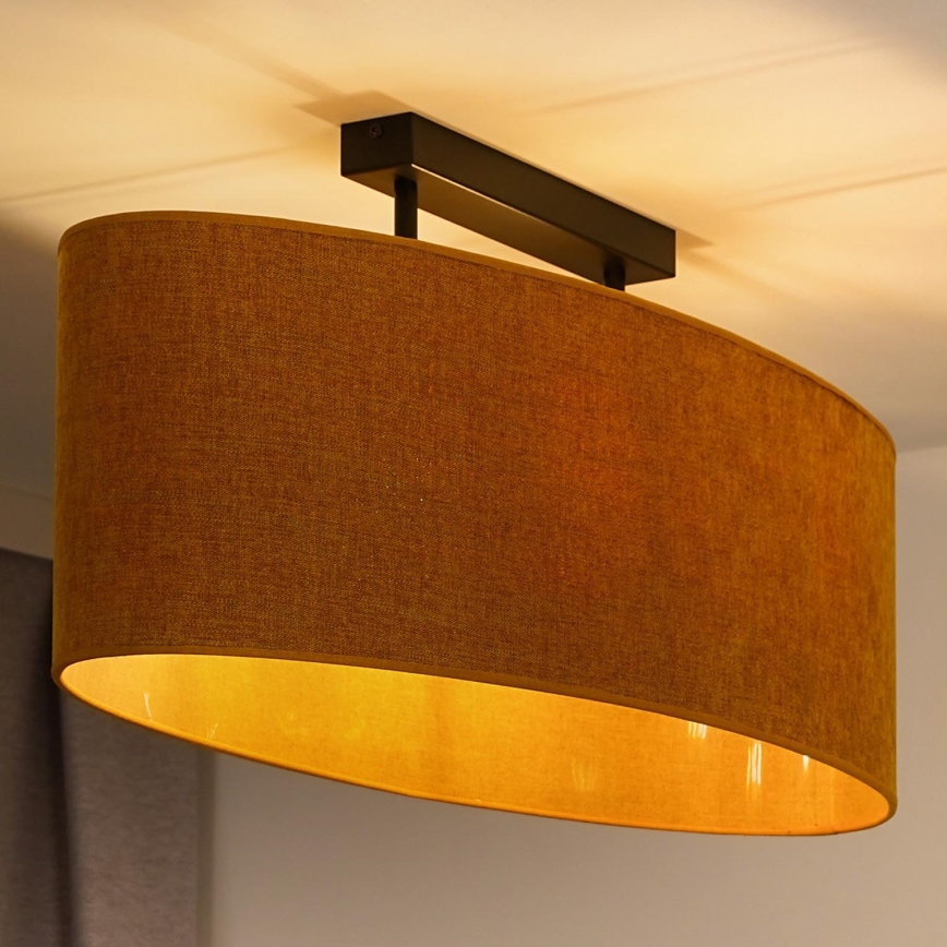 Duolla - Loftlampe OVAL 2xE27/15W/230V brun