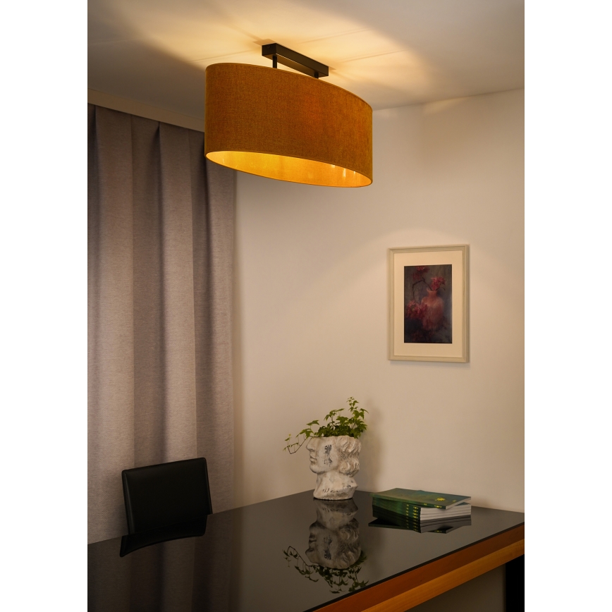 Duolla - Loftlampe OVAL 2xE27/15W/230V brun