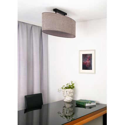 Duolla - Loftlampe OVAL 2xE27/15W/230V brun