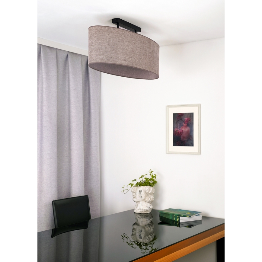 Duolla - Loftlampe OVAL 2xE27/15W/230V brun