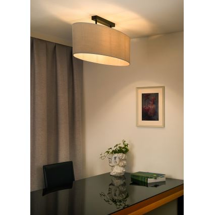 Duolla - Loftlampe OVAL 2xE27/15W/230V grå