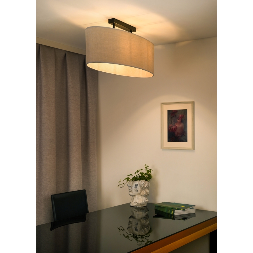 Duolla - Loftlampe OVAL 2xE27/15W/230V grå