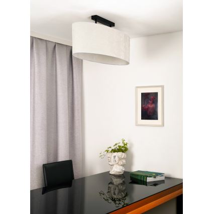 Duolla - Loftlampe OVAL 2xE27/15W/230V grå