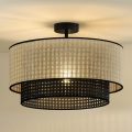 Duolla - Loftlampe RATTAN YUTE 1xE27/15W/230V diameter 45 cm cremefarvet/sort