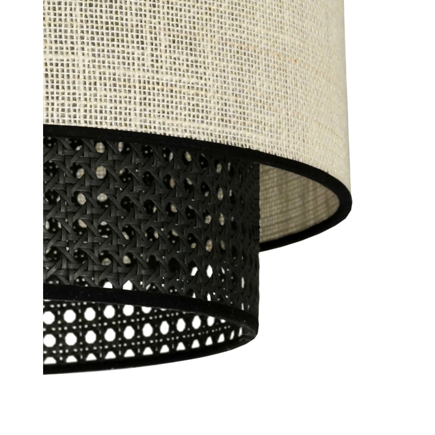 Duolla - Loftlampe RATTAN YUTE 1xE27/15W/230V diameter 45 cm cremefarvet/sort