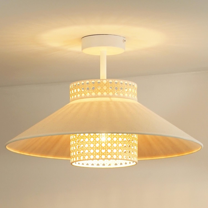 Duolla - Loftlampe RIO RATTAN 1xE27/15W/230V diameter 45 cm beige/Rattan