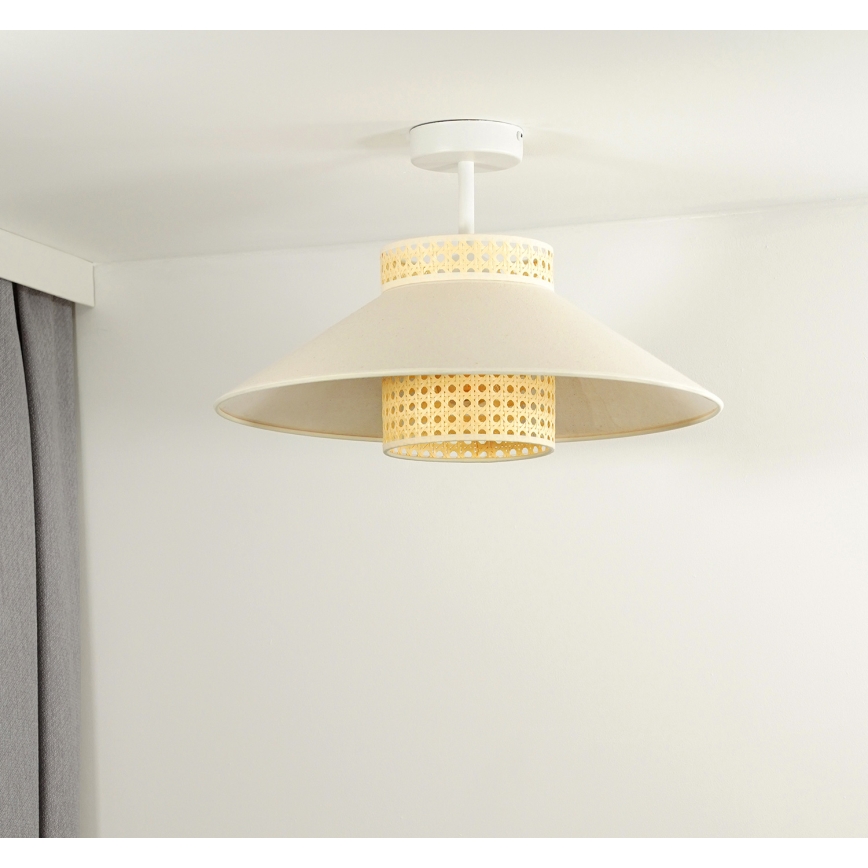 Duolla - Loftlampe RIO RATTAN 1xE27/15W/230V diameter 45 cm beige/Rattan